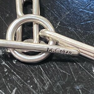 M. Cohen Unisex Sterling Silver Paper Clip Chain Necklace w/ Toggle Clasp